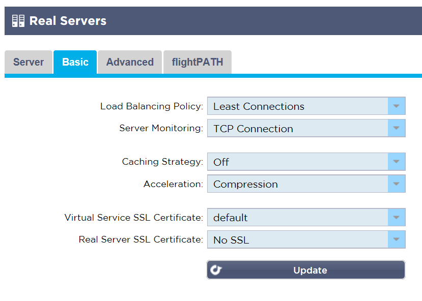 real servers basic setting