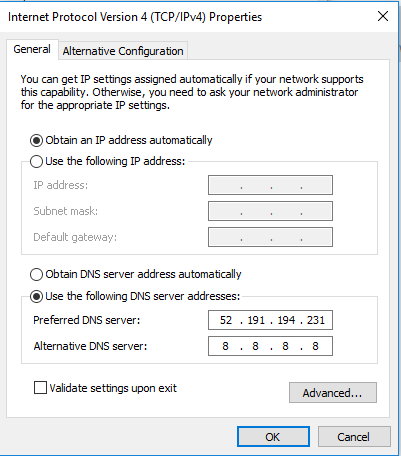 GSLB DNS settings