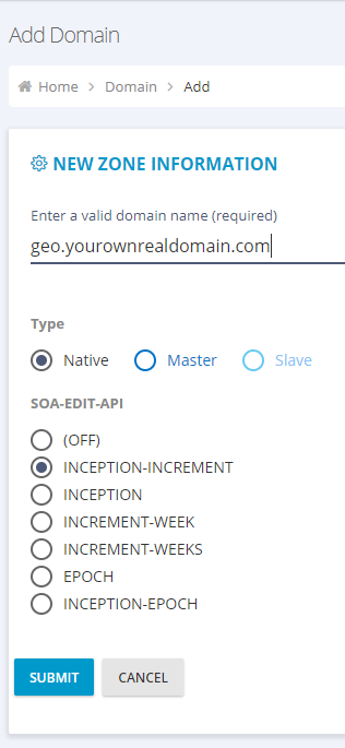 GSLB adding domain